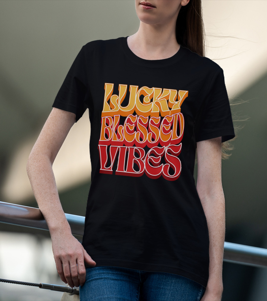Lucky Blessed Vibes Retro T-Shirt