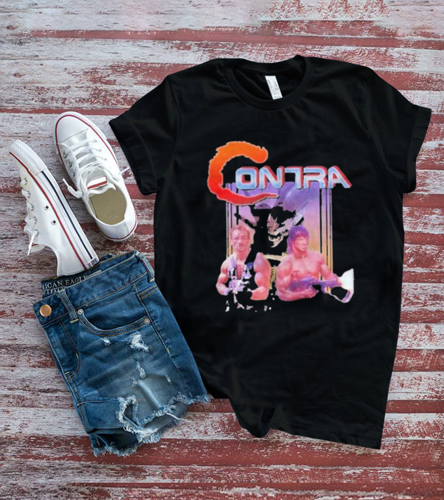 Contra Game Rambo The Terminator Fan Retro Gaming Iconic Duo T-Shirt