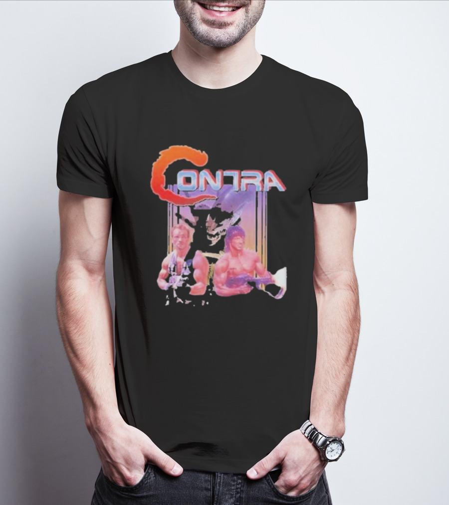 Contra Game Rambo The Terminator Fan Retro Gaming Iconic Duo T-Shirt