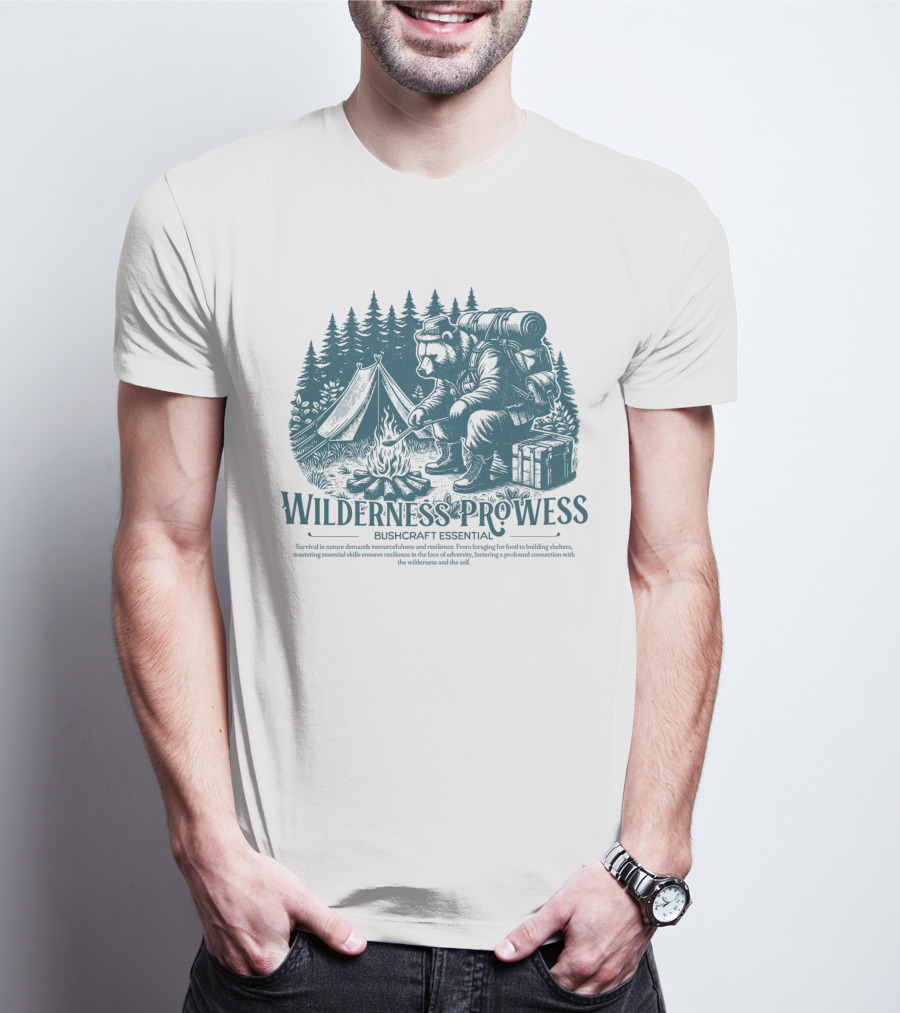 Wilderness Prowess Bushcraft Essential Survival In Nature Canvas T-Shirt