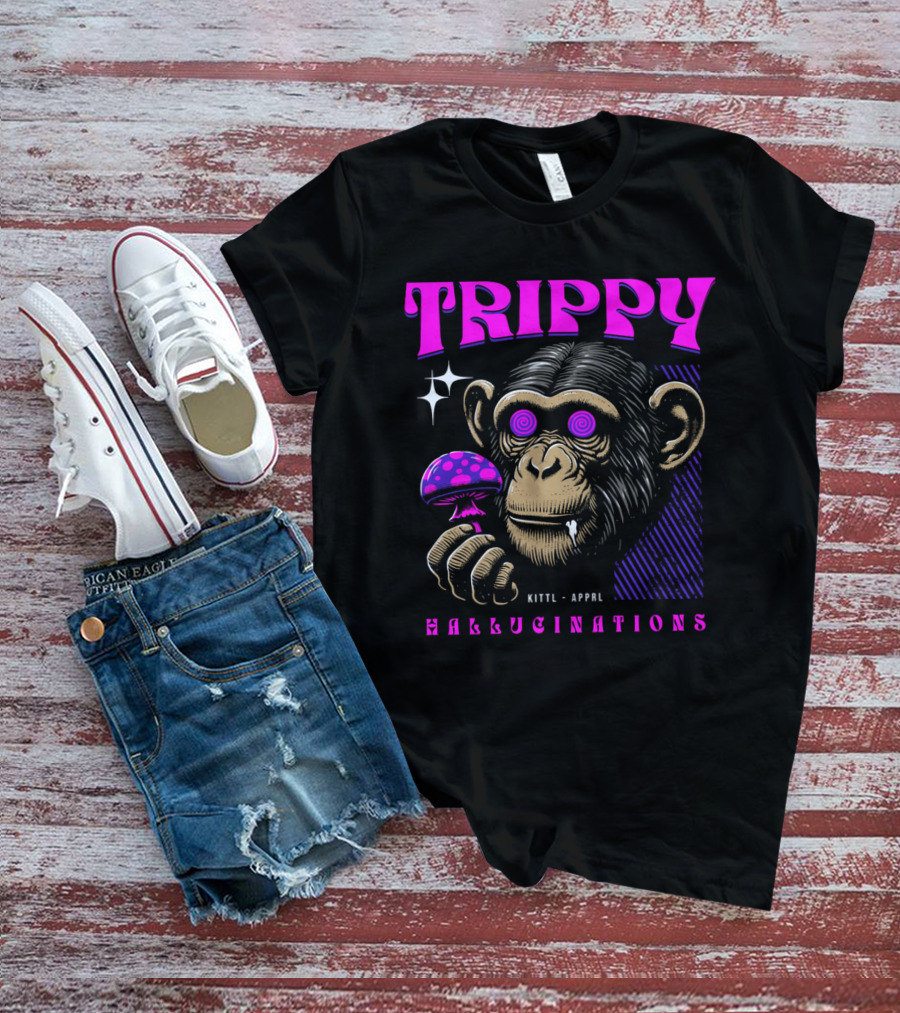 Trippy Hallucinations Chimpanzee Kittl Apprl T-Shirt