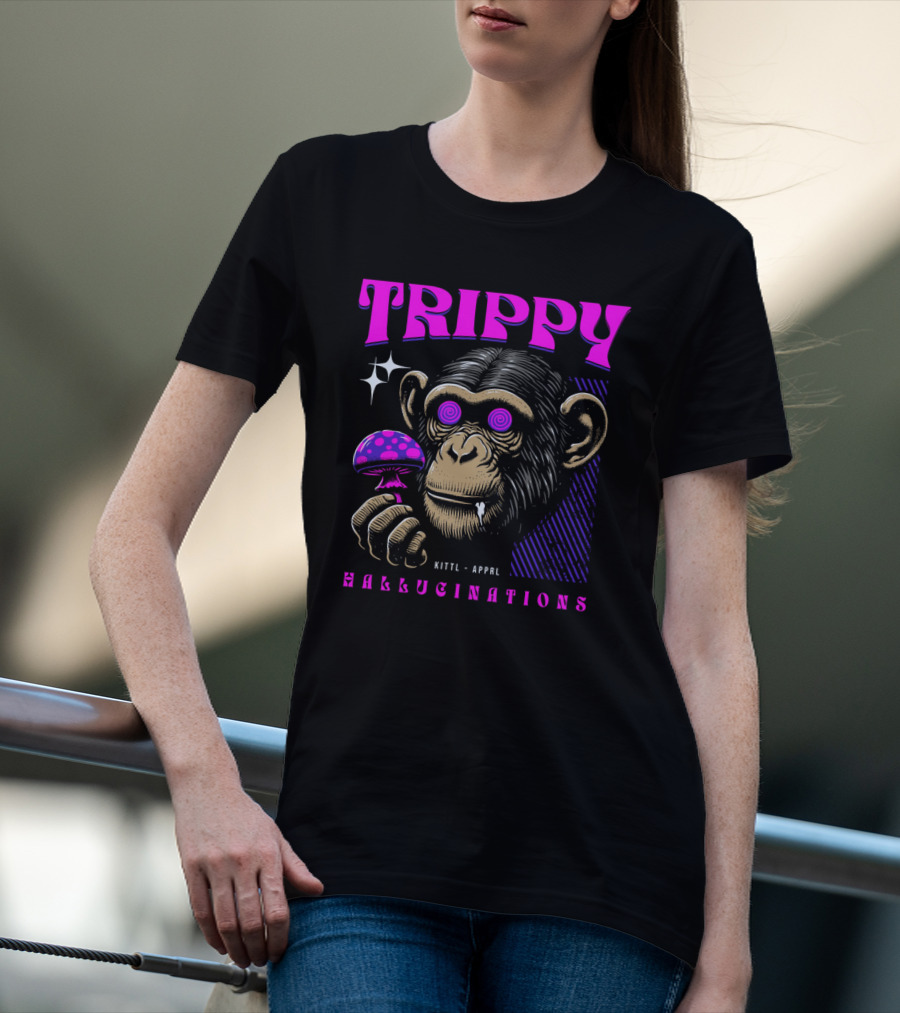 Trippy Hallucinations Chimpanzee Kittl Apprl T-Shirt