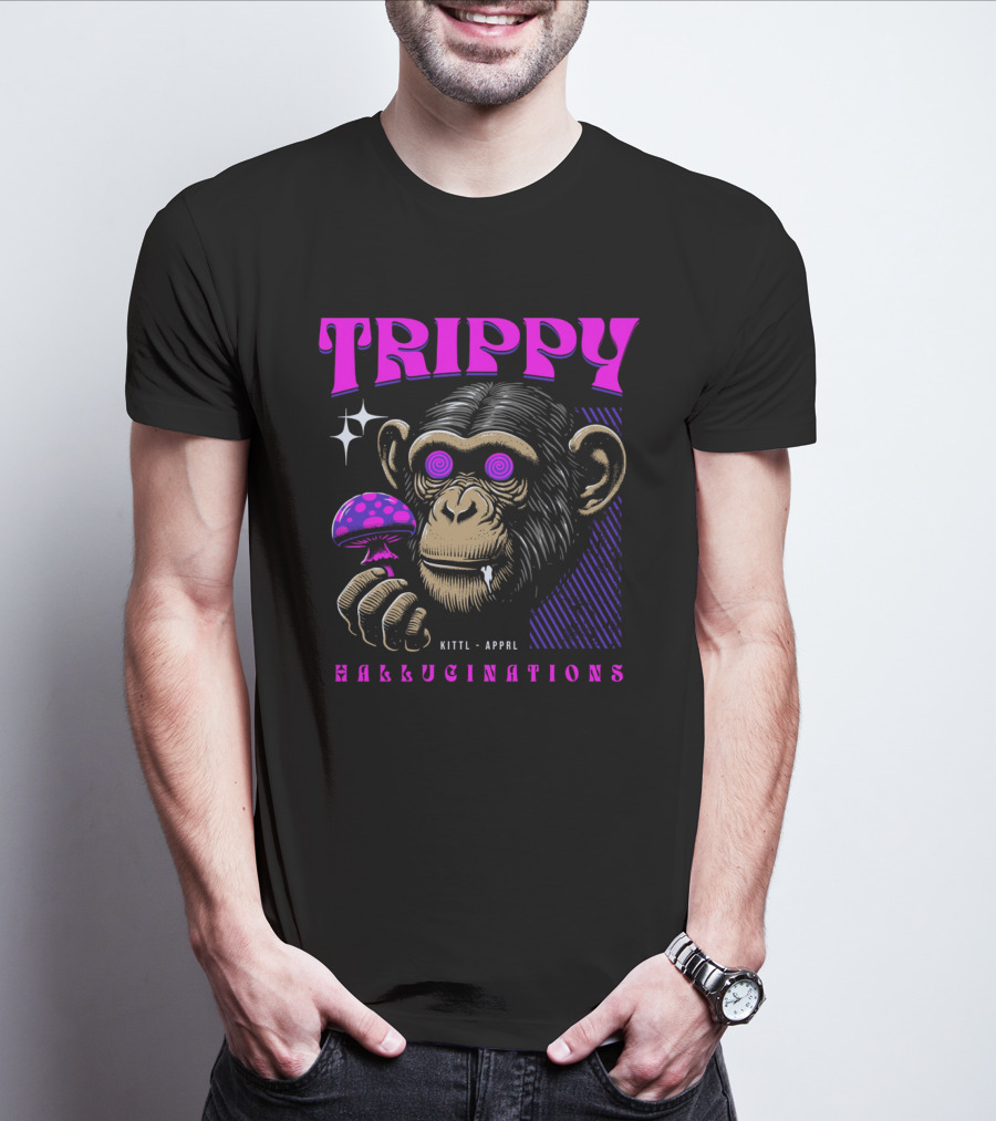 Trippy Hallucinations Chimpanzee Kittl Apprl T-Shirt