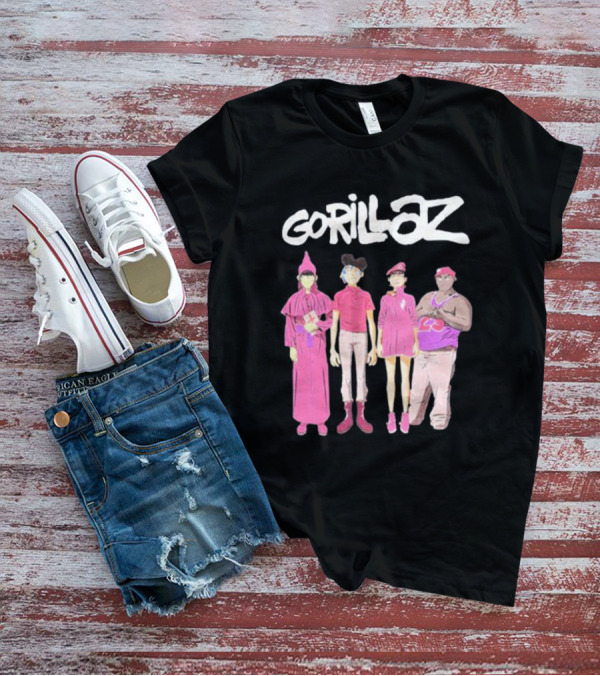 Gorillaz Cracker Island Characters Pink Outfits T-Shirt
