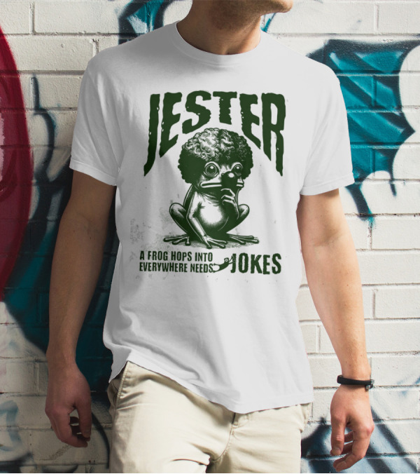 Jester Frog Hops Into Everywhere Needs Jokes T-Shirt