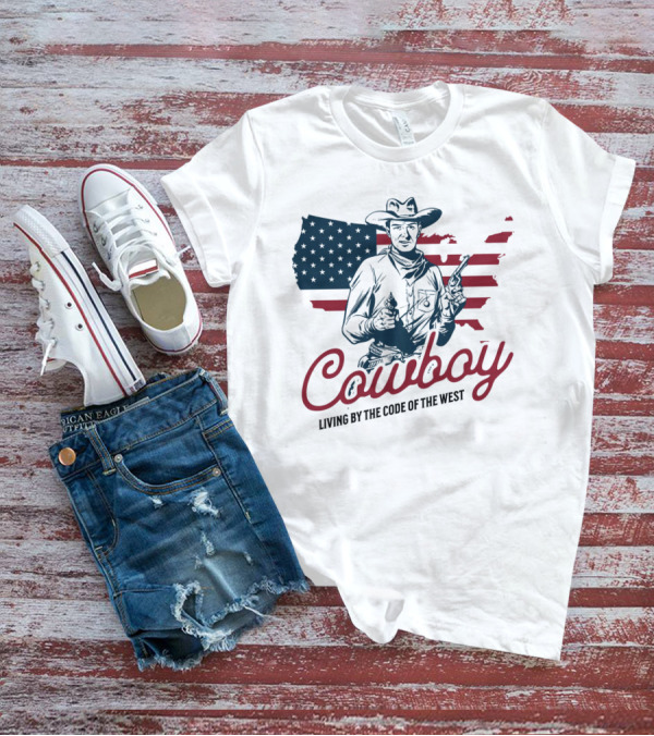 Cowboy Living By The Code Of The West American Cowboy Vintage T-Shirt