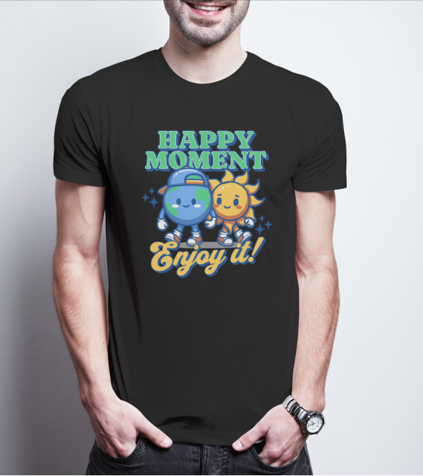 HAPPY MOMENT Enjoy It Planet And Sun Friends T-Shirt