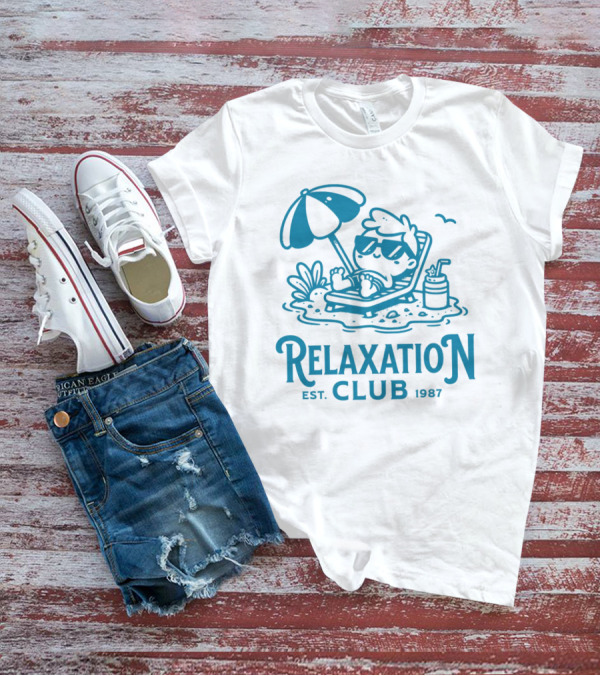 Relaxation Club Est. 1987 Sunglasses Lounge Chair Umbrella Drink T-Shirt