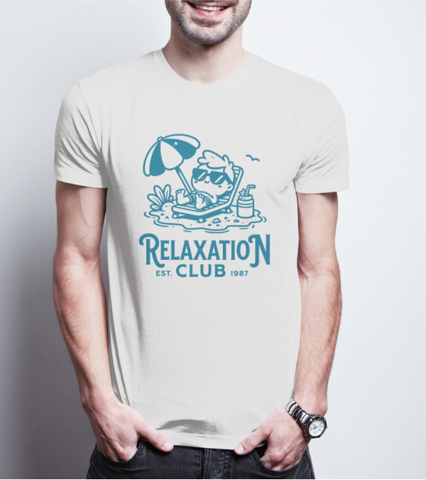 Relaxation Club Est. 1987 Sunglasses Lounge Chair Umbrella Drink T-Shirt