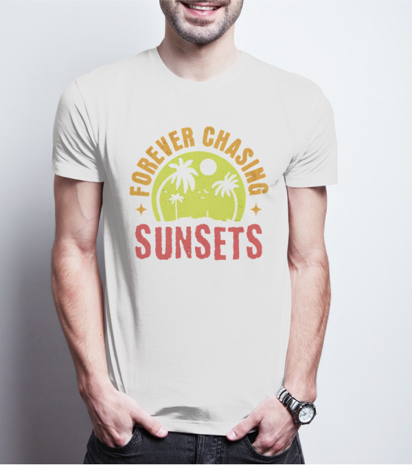 Forever Chasing Sunsets Retro Vintage Summer Vacation T-Shirt