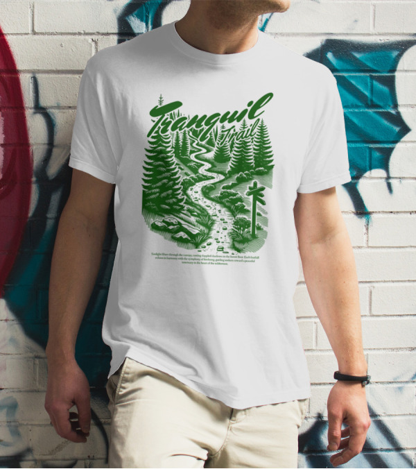 Tranquil Trail Scenic Forest Pathway Journey T-Shirt