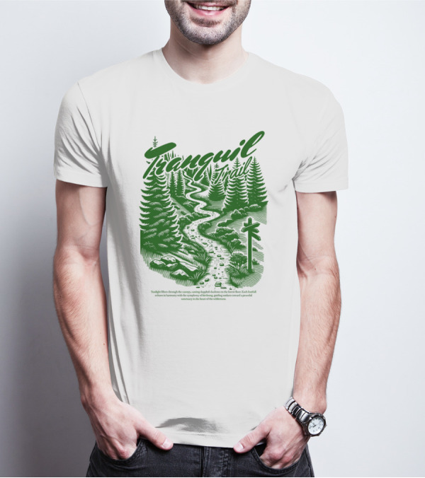 Tranquil Trail Scenic Forest Pathway Journey T-Shirt
