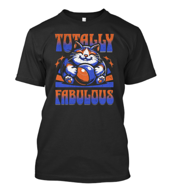 Totally Fabulous Cat With Beach Ball And Stars T-Shirt