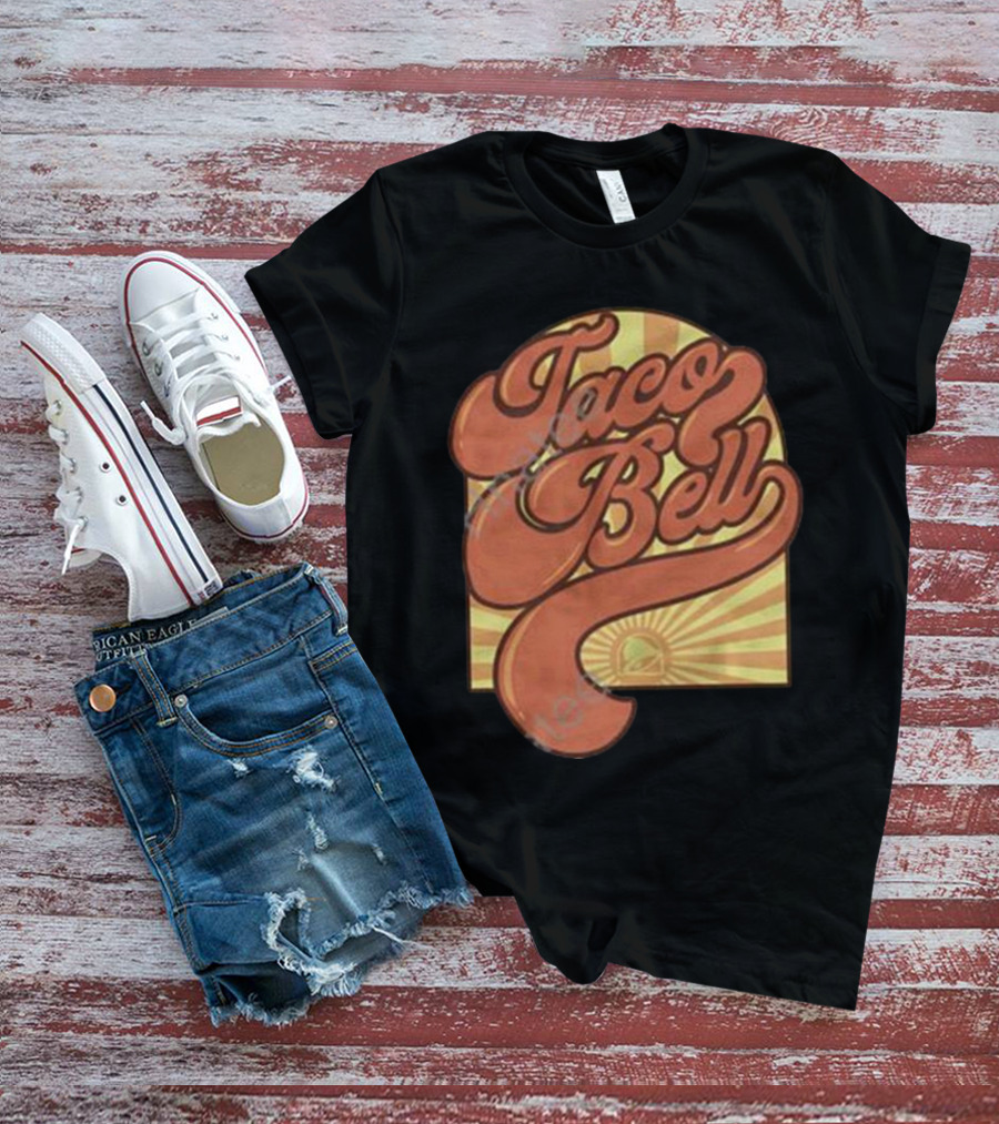 Taco Bell Groovy Retro Sunrise Logo Taco Bell Merch T-Shirt