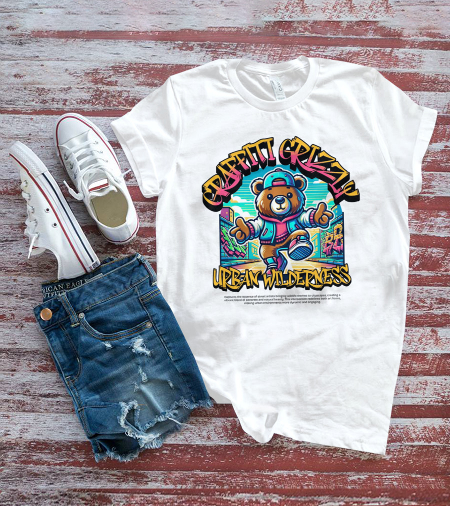 GRAFFITI GRIZZLY URBAN WILDERNESS T-Shirt