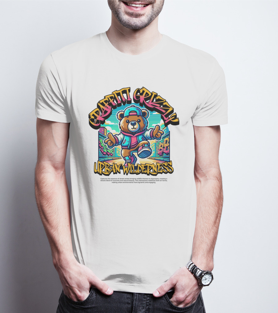 GRAFFITI GRIZZLY URBAN WILDERNESS T-Shirt