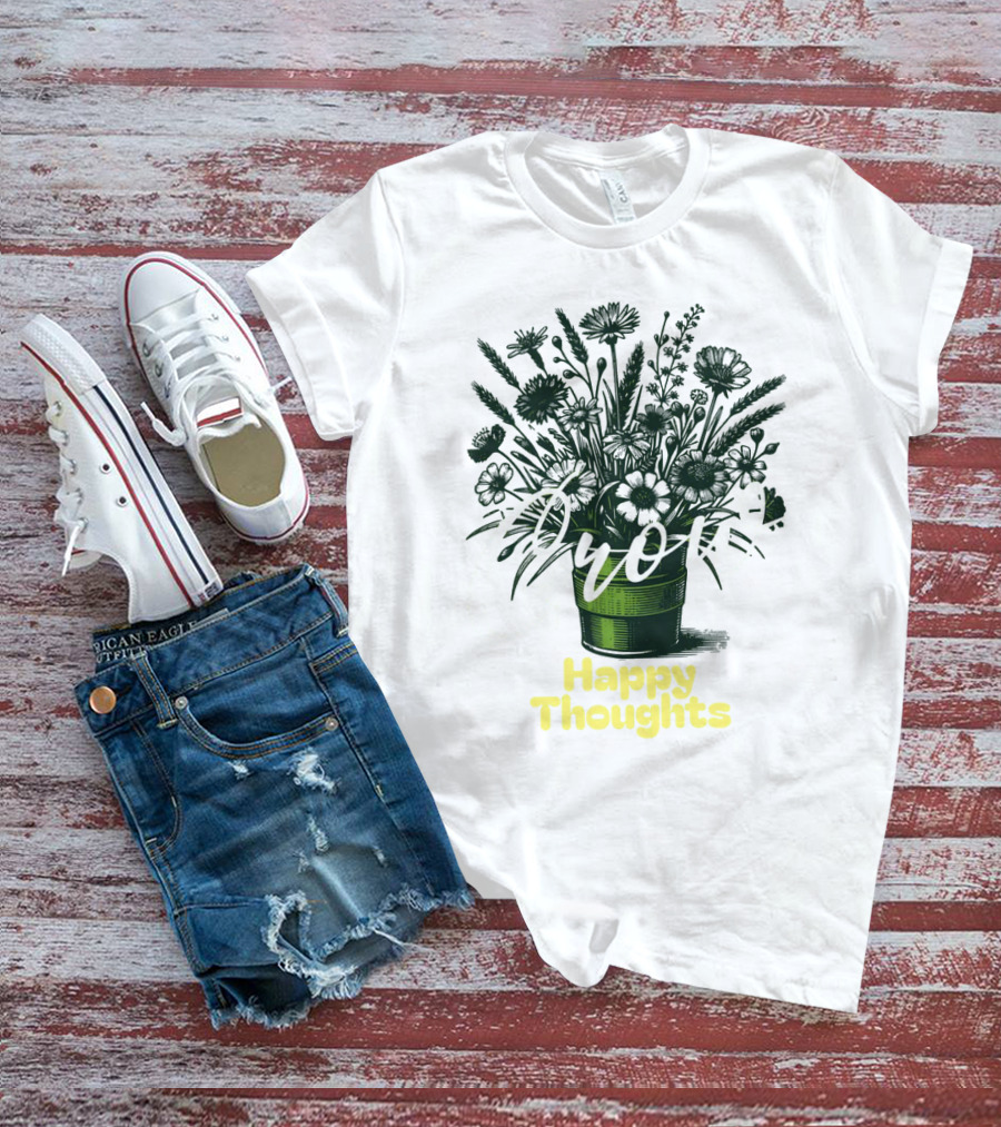 Grow Happy Thoughts Plant Lover T-Shirt