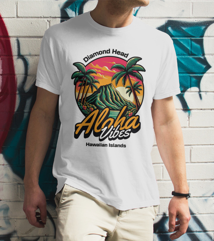 Diamond Head Aloha Vibes Hawaiian Islands T-Shirt