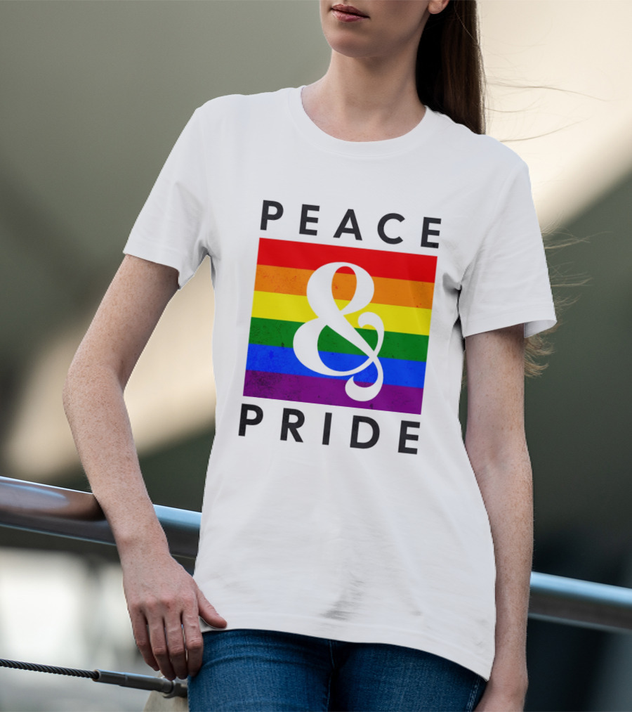 Peace And Pride Rainbow Flag Elements T-Shirt