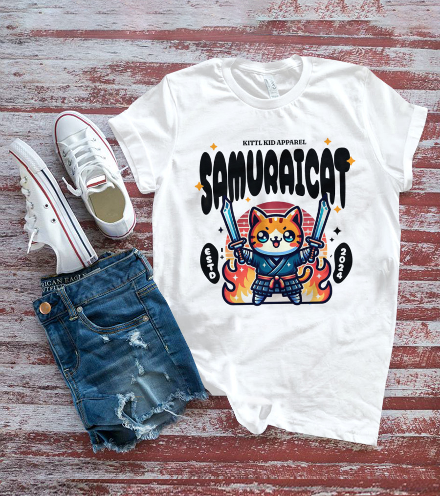 KITTL KID APPAREL SAMURAI CAT ESTD T-Shirt