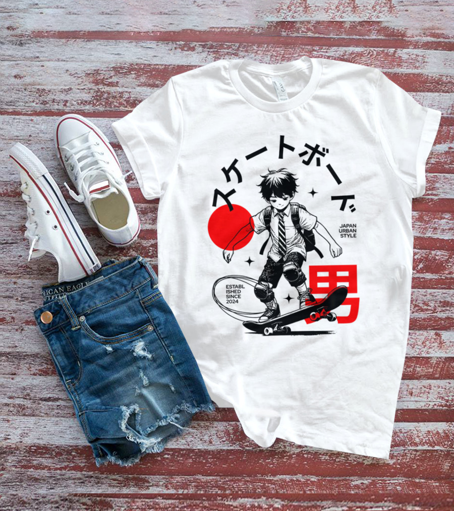 Skateboarde Japan Urban Style Established Since T-Shirt