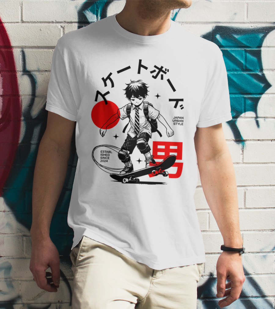 Skateboarde Japan Urban Style Established Since T-Shirt