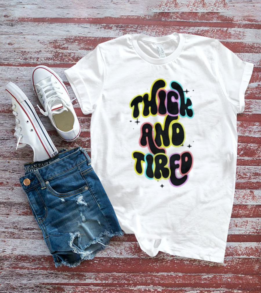 Thick And Tired Retro Neon Psychedelic T-Shirt