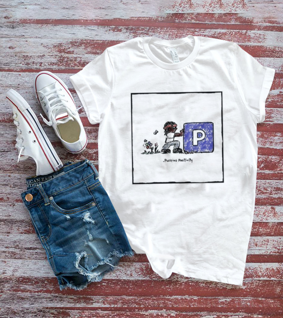 Pushing Positivity Peaceful Flower Garden Block T-Shirt