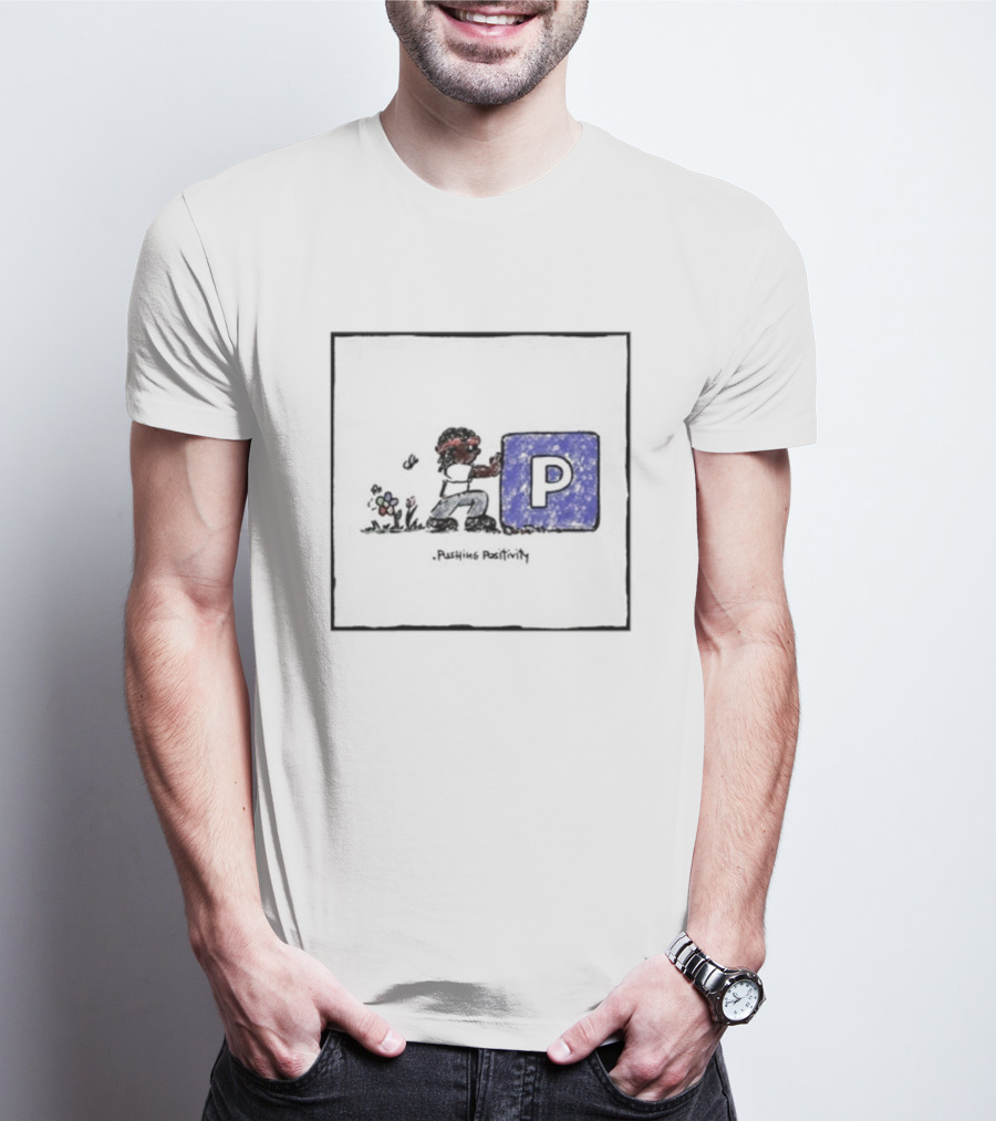 Pushing Positivity Peaceful Flower Garden Block T-Shirt