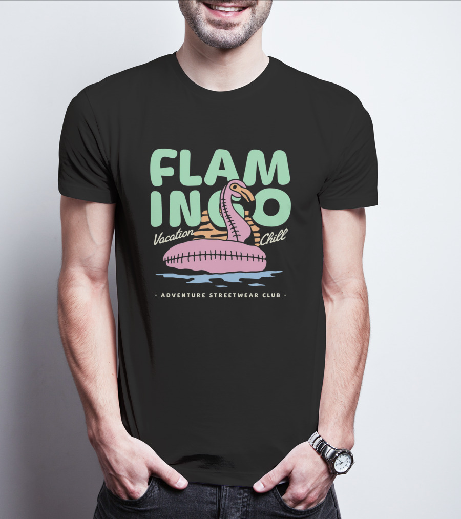 Flamingo Vacation Chill Adventure Streetwear Club T-Shirt