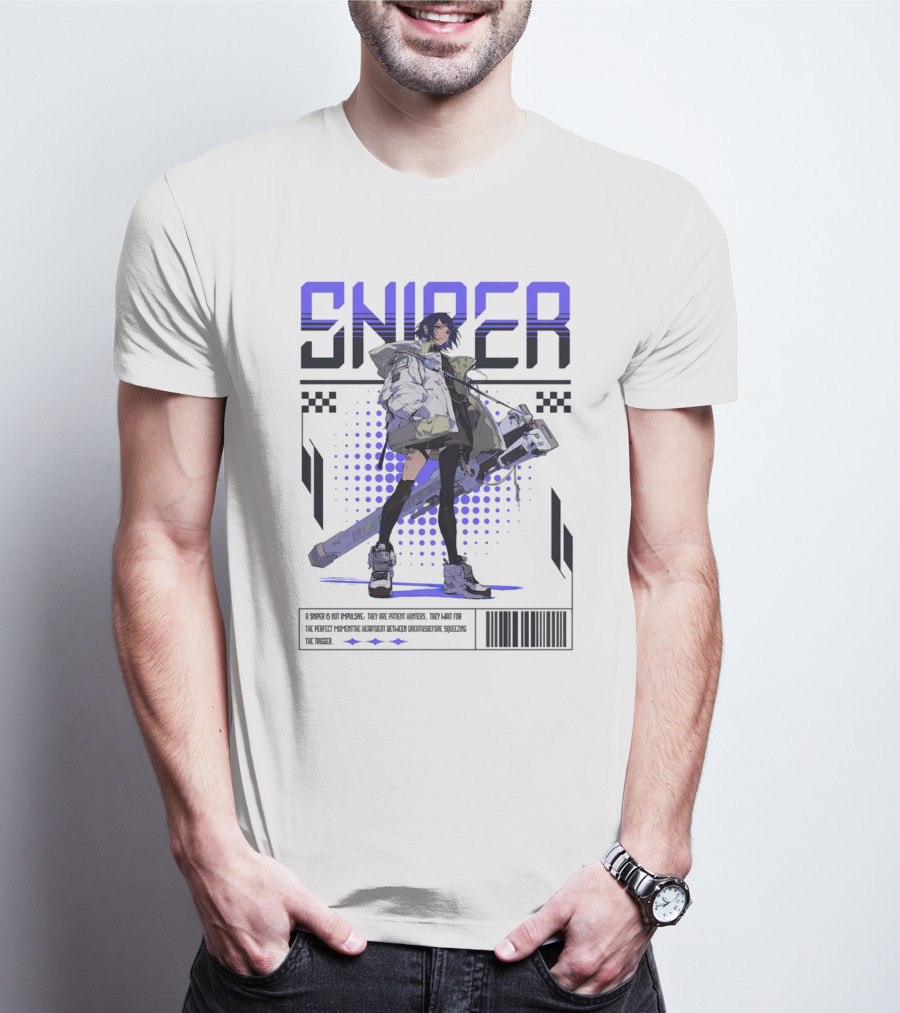 SNIPER Neo-Tokyo Military Warrior Tactical Future Perspective Assassination Squad T-Shirt