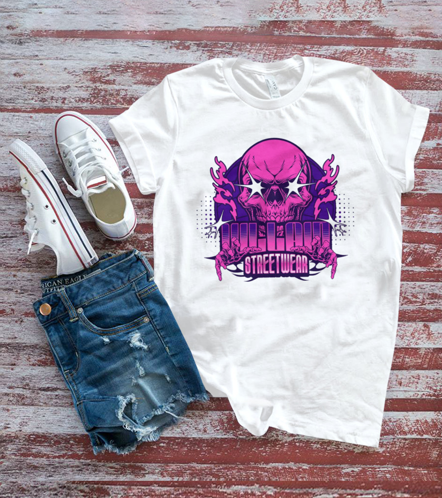 Villain Streetwear Skull Flames Urban Gothic Aesthetic T-Shirt