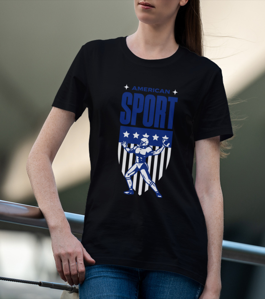 American Sport Football Icon Shield T-Shirt