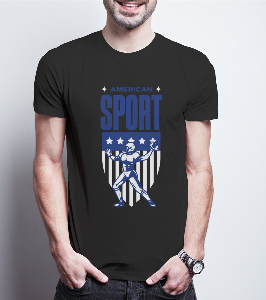 American Sport Football Icon Shield T-Shirt