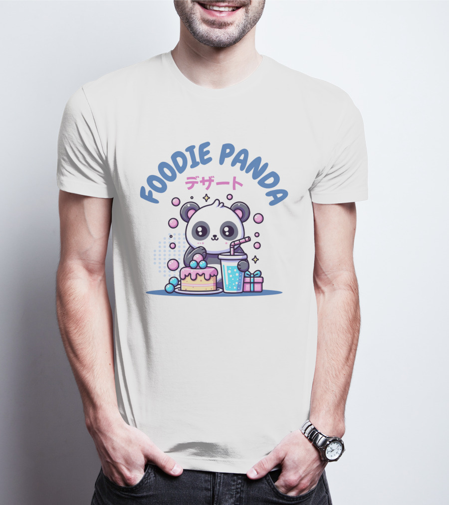 FOODIE PANDA デザート Cake Drink Gift Bubbles T-Shirt