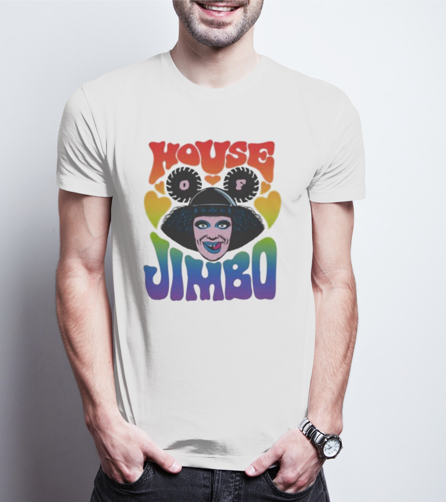 House Of Jimbo Rainbow Hearts Face T-Shirt