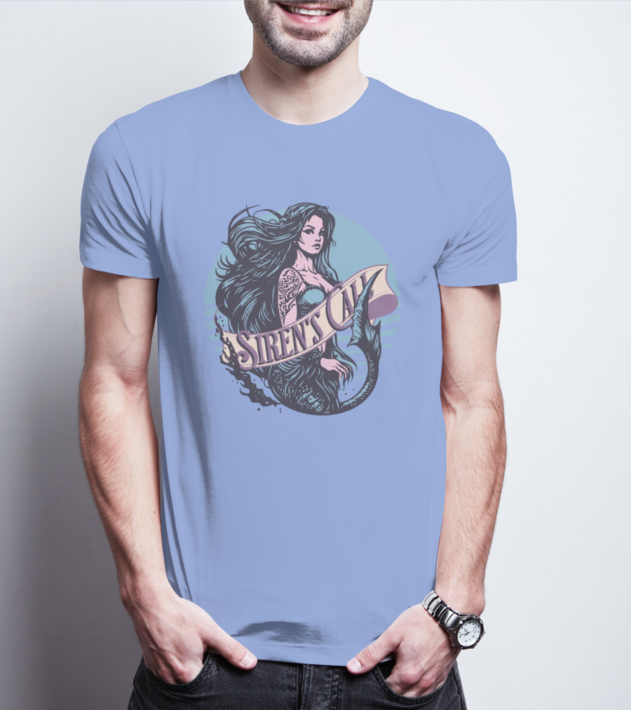 Siren's Call Mermaid Tattoo Ocean Waves T-Shirt