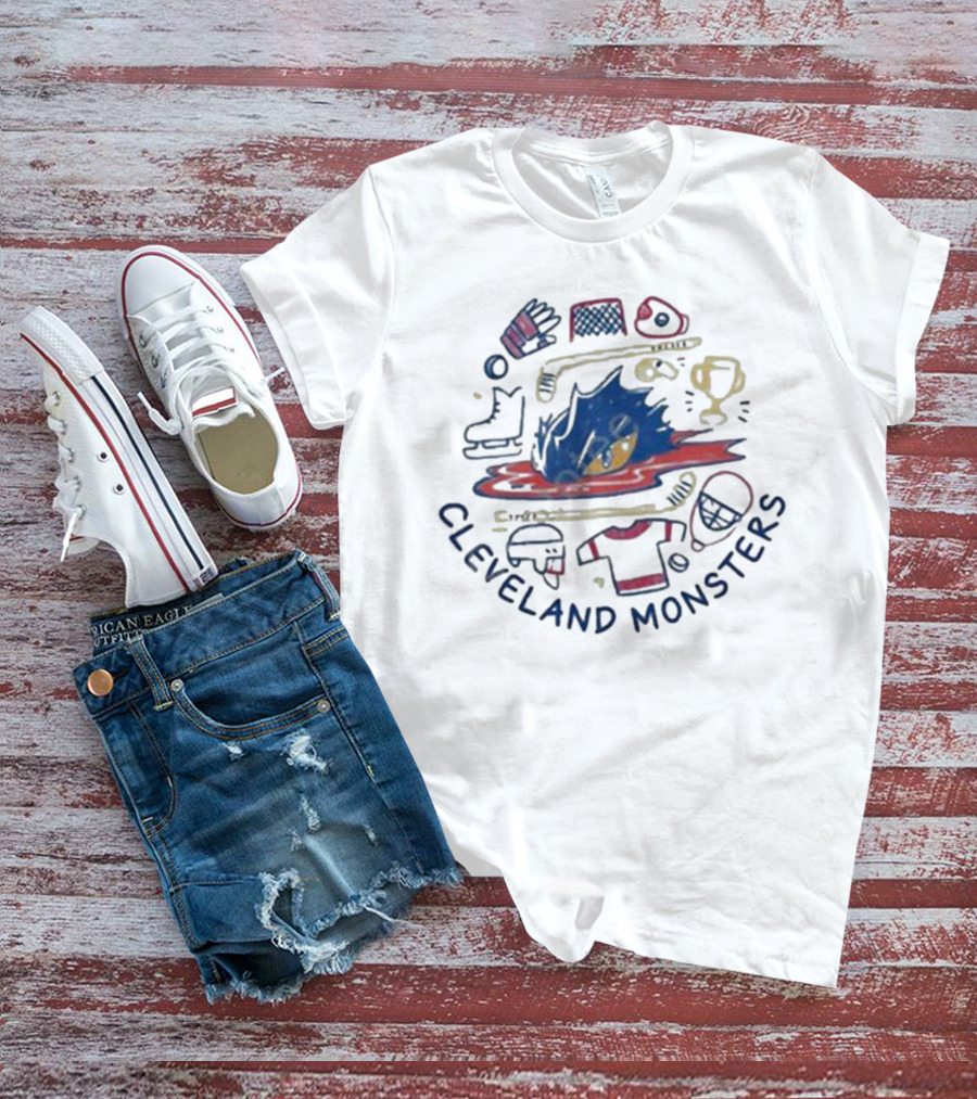 Cleveland Monsters Hockey Doodle Team Shop T-Shirt