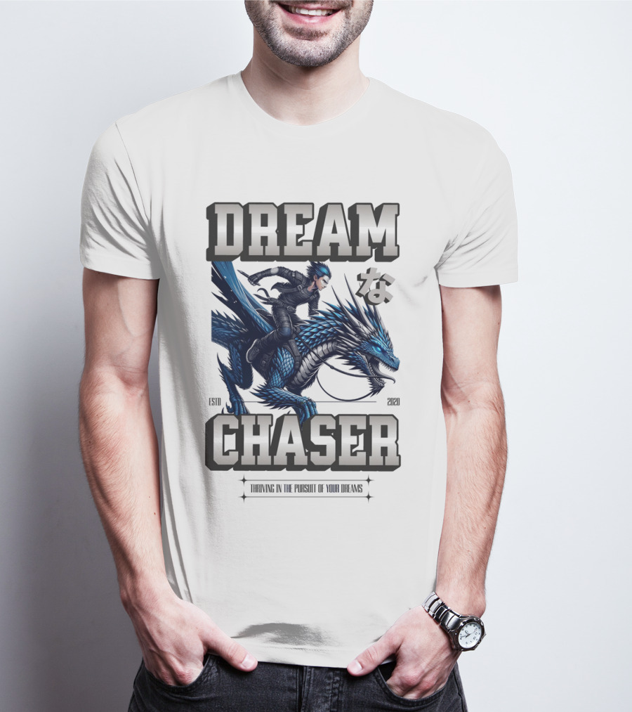 DREAM CHASER な Blue Dragon Rider T-Shirt
