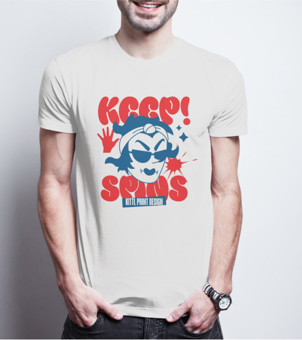 Keep Spins Kittl Print T-Shirt