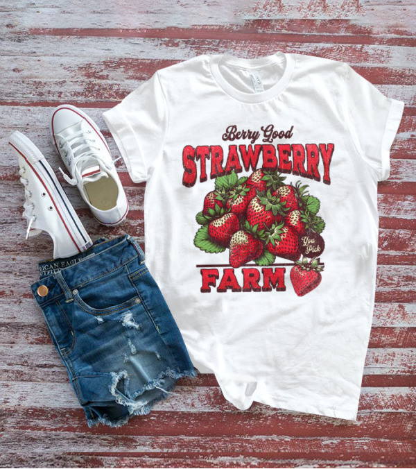 Berry Good Strawberry Farm You Pick Produce Vintage T-Shirt