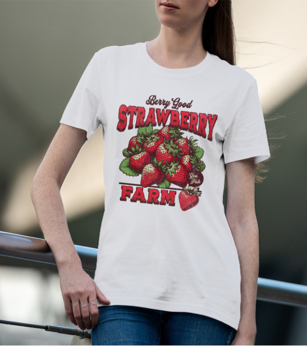 Berry Good Strawberry Farm You Pick Produce Vintage T-Shirt
