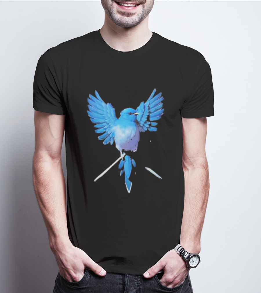 Blue Bird With Outstretched Wings T-Shirt