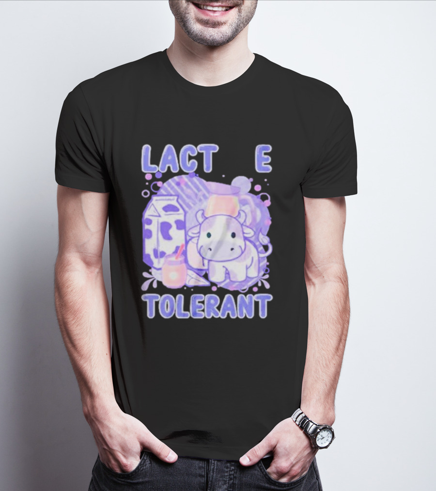 Lactose Intolerant Funny Milk Cow Cartoon T-Shirt