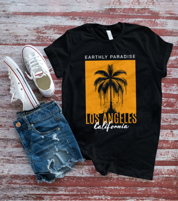 Earthly Paradise Los Angeles California Palm Tree T-Shirt
