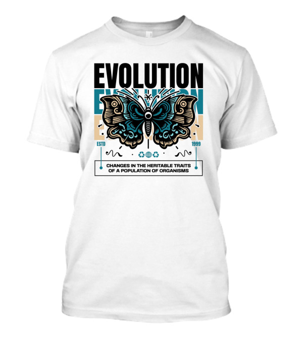 Evolution Butterfly Changes In Heritable Traits ESTD 1999 T-Shirt