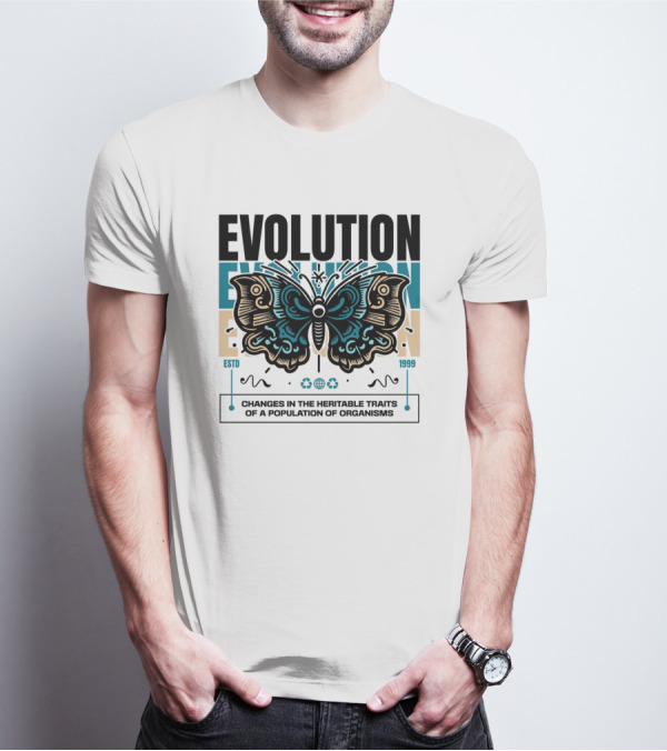 Evolution Butterfly Changes In Heritable Traits ESTD 1999 T-Shirt