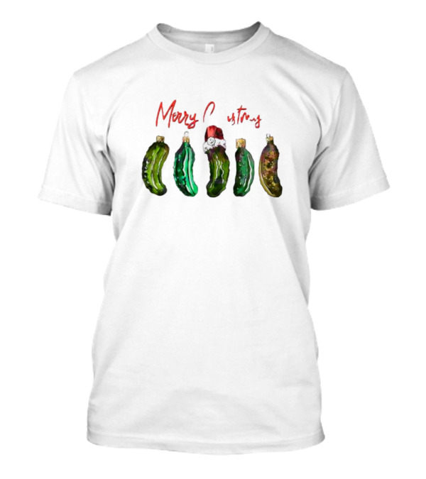 Funny Pickles Merry Christmas Santa Hat Ornaments T-Shirt