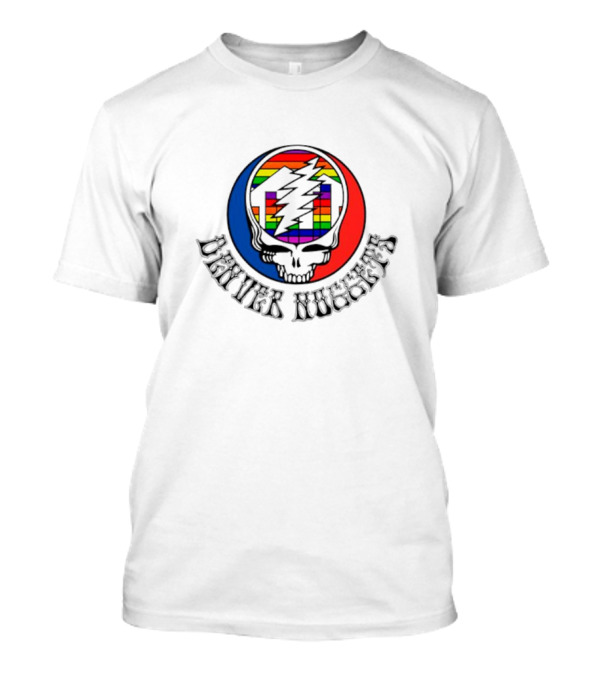 Denver Nuggets Grateful Dead Skull Rainbow Bolt T-Shirt