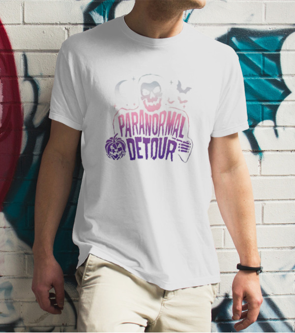 Paranormal Detour Faded Skull Pumpkin Bat T-Shirt